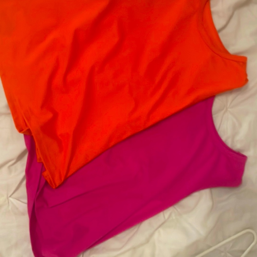 Bundle of two tank tops, orange and pink